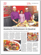 Zeitungsbericht KOKO - Thai Restaurant Mannheim - A TOUCH OF ASIA